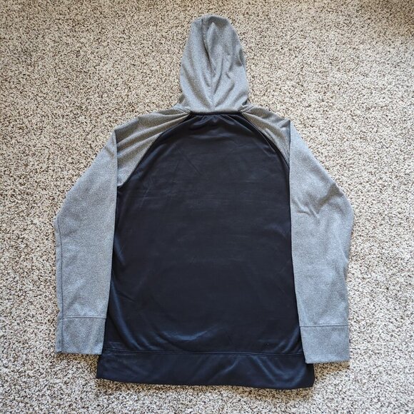 Manchester United Logo Hoodie Mens Medium Black Gray Pocket Soccer Football - Picture 3 of 6